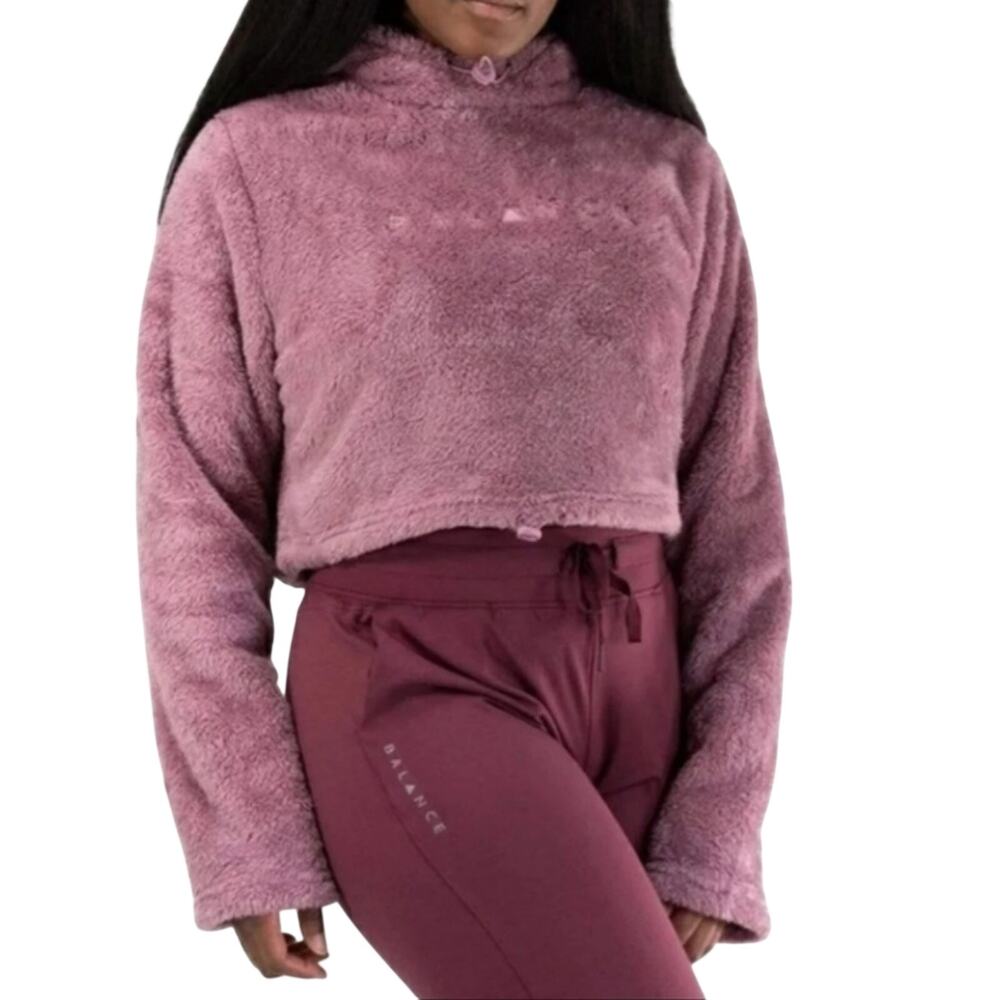 BALANCE ATHLETICA The Sherpa Hood Cropped Hoodie Californica Mauve 2XL